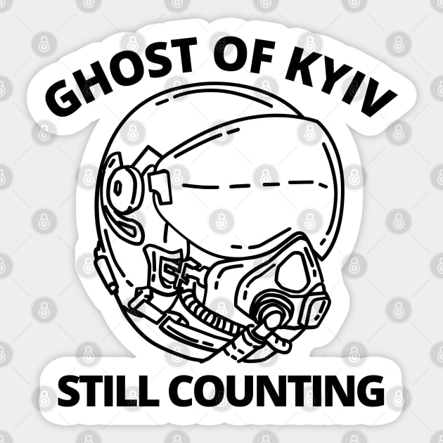 Ghost Of Kyiv, Ghost Of Kyiv Still Counting Sticker by Coralgb